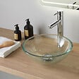 PLANETE BAIN - Vasque à poser ronde petit diamètre 31 cm en verre transparent - vignette