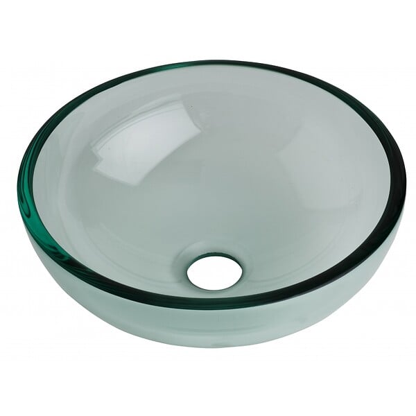 PLANETE BAIN - Vasque à poser ronde petit diamètre 31 cm en verre transparent - large