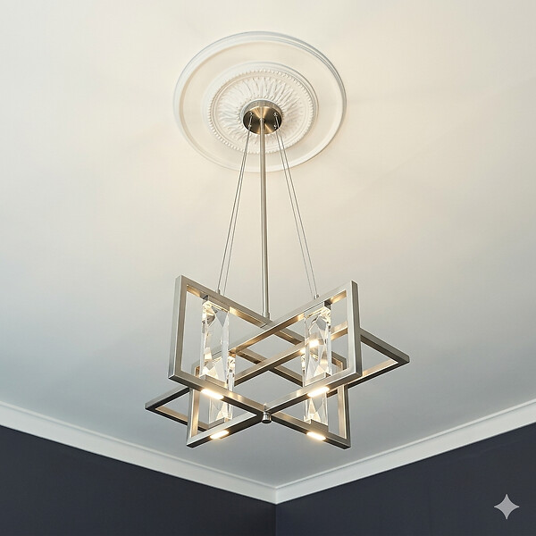 SANS - Rosace plafond 58,9 cm R023 - Polyuréthane - large