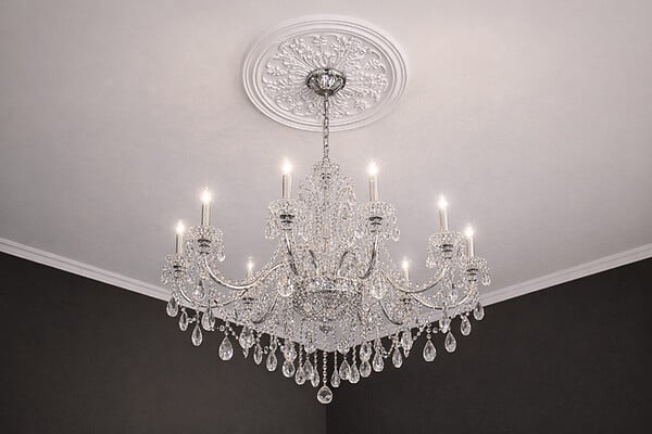 SANS - Rosace plafond 51 cm R034 - Polyuréthane - large