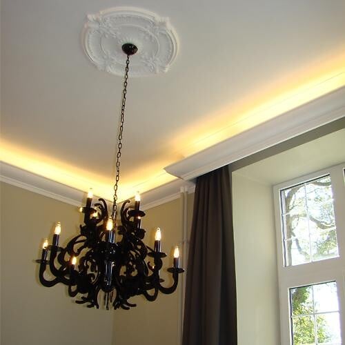 ORAC DECOR - C900 Corniche plafond pour éclairage indirect Orac Decor - 17x14,5x200cm (h x p x L) - moulure décorative polyuréthane Pack 2 pièces - large