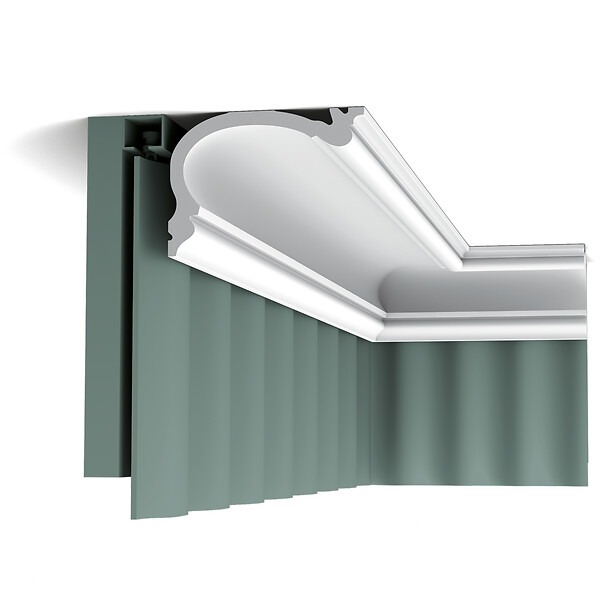 ORAC DECOR - Pack 10 mètres Corniches Plafond C341 avec colle - Orac x Cimaises-et-plus - 8.8 x 12.2 x200cm (h x p x L) - moulure décorative polyuréthane - large