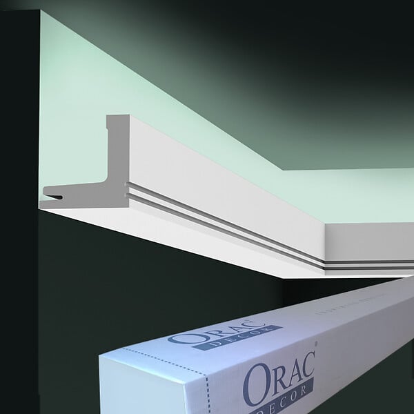 ORAC DECOR - C361 Corniche Eclairage Indirect Polyuréthane Orac Decor Luxxus - 5x5cm (h x p) Pack 2 pièces - large