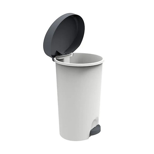 EDA PLASTIQUE - Poubelle à Pédale 45l Gris Béton / Anthracite - 10631 G.BT/G.AN - large
