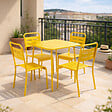 CONCEPT USINE - Table carrée 4 places 70x70cm jaune BERGAME - vignette