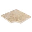 RO'MA NATURE - Margelle angle rentrant Travertin Beige Nuancé 45,5x45,5x3 cm Bord 1/2 Rond (à l'unité) - vignette