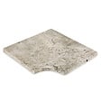 RO'MA NATURE - Margelle angle rentrant Travertin Gris Silver 45,5x45,5x3 cm Bord 1/2 Rond (à l'unité) - vignette