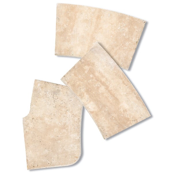 RO'MA NATURE - Margelles pour escalier roman Travertin Beige Clair 150x33x3 cm Bord 1/2 Rond (à l'unité) - large