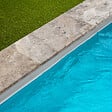RO'MA NATURE - Margelle de piscine Travertin Gris Silver 61x33x3 cm Bord 1/2 Rond (à l'unité) - vignette
