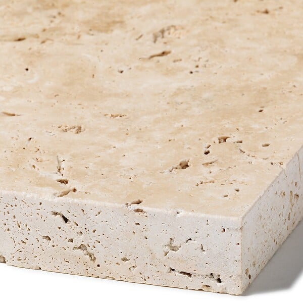 RO'MA NATURE - Margelle de piscine Travertin Beige Clair 61x33x3 cm Bord Droit (à l'unité) - large
