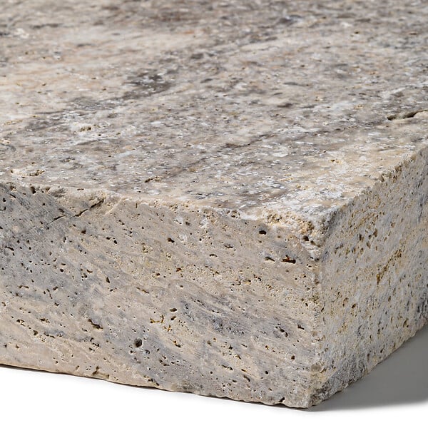 RO'MA NATURE - Margelle de piscine Travertin Gris Silver 70x35x8 cm Bord Droit (à l'unité) - large