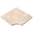 RO'MA NATURE - Margelle angle rentrant Travertin Beige Clair 42,5x45,5x3 cm Bord 1/2 Rond (à l'unité) - vignette