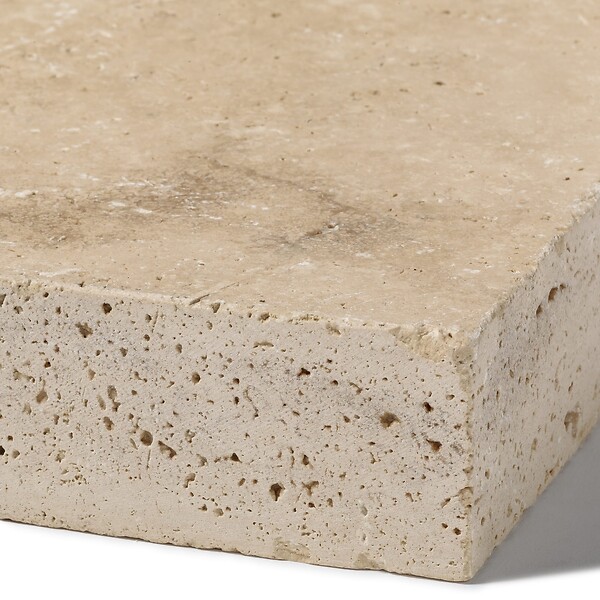 RO'MA NATURE - Margelle de piscine Travertin Beige Nuancé 61x33x5 cm Bord Droit (à l'unité) - large