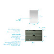 AURLANE - Meuble Salle de Bain Cranté Vert et Noir 80cm - 2 Tiroirs, Vasque et Miroir - MALO - vignette