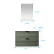 AURLANE - Meuble Salle de Bain Cranté Vert et Noir 80cm - 2 Tiroirs, Vasque et Miroir - MALO - vignette