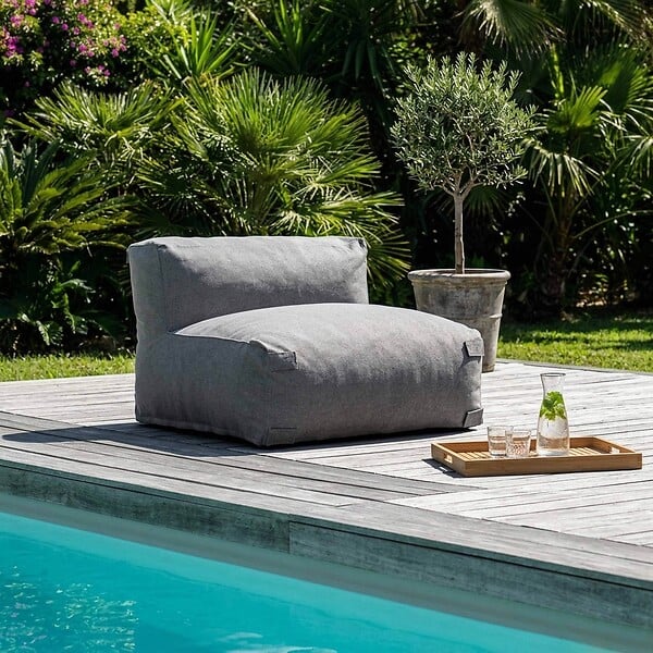 OVIALA - Fauteuil de jardin pour canapé modulable gris - Mixi - large