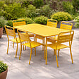 CONCEPT USINE - Ensemble table de jardin 160 cm et 6 chaises jaune BERGAME - vignette