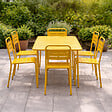 CONCEPT USINE - Ensemble table de jardin 160 cm et 6 chaises jaune BERGAME - vignette