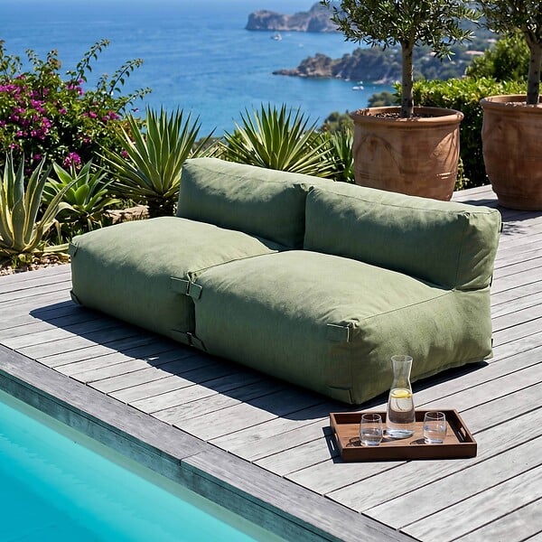 OVIALA - Salon de jardin modulable 2 places vert cactus - Mixi - large