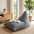 SOO  SANTAI - Fauteuil poire intérieur 140x120x90 cm déhoussable avec poignées et surpiqûres SANS billes Gris (LBIN140120-2) - vignette