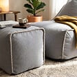 SOO  SANTAI - Fauteuil poire enfant avec repose pieds 75x60x65/45x60x35 cm AVEC billes Gris (MBINDR3260-2-SET) - vignette