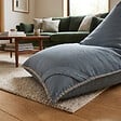 SOO  SANTAI - Fauteuil poire intérieur 140x120x90 cm déhoussable avec poignées et surpiqûres AVEC billes Gris (LBIN140120-2-SET) - vignette