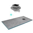 AURLANE - Receveur de Douche à Carreler 120x80cm avec Bonde à Sortie Horizontale - Grille Noire - vignette
