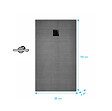 AURLANE - Receveur de Douche à Carreler 160x80cm avec Bonde à Sortie Horizontale - Grille Noire - vignette