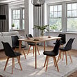 ID MARKET - Lot de 6 chaises scandinaves SARA noires pour salle à manger - vignette