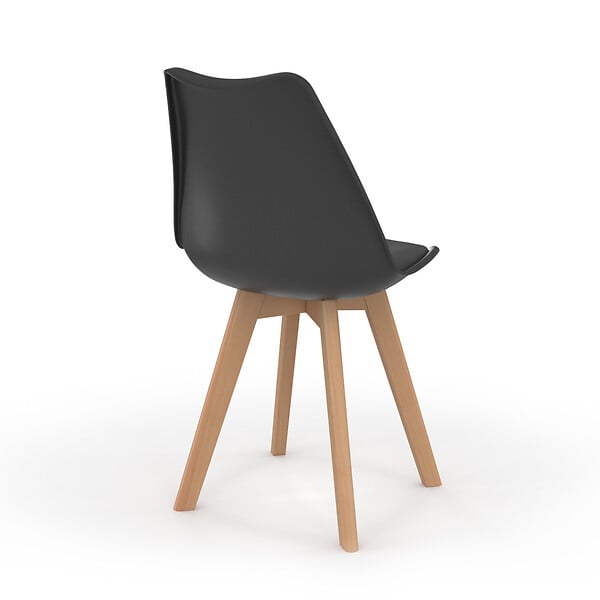 ID MARKET - Lot de 6 chaises scandinaves SARA noires pour salle à manger - large