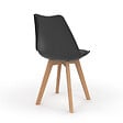 ID MARKET - Lot de 6 chaises scandinaves SARA noires pour salle à manger - vignette