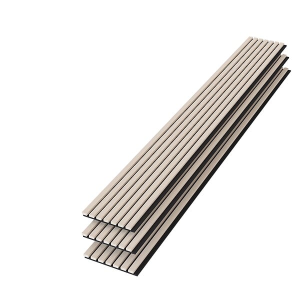 AICA SANITAIRE - Panneaux décoratifs AICA, panneaux muraux en MDF imitation bois, lot de 3, 260 x 30 cm, Teinte chêne naturel - large