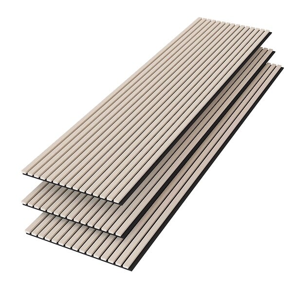 AICA SANITAIRE - Panneaux décoratifs AICA, panneaux muraux en MDF imitation bois, lot de 3, 240 x 60 cm, Teinte chêne naturel - large