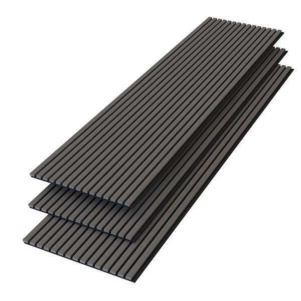 AICA SANITAIRE - Panneaux décoratifs AICA, panneaux muraux en MDF imitation bois, lot de 3, 240 x 60 cm, chêne gris - large