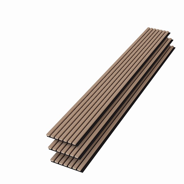 AICA SANITAIRE - Panneaux décoratifs AICA, panneaux muraux en MDF imitation bois, lot de 3, 260 x 30 cm, Teinte chêne foncé - large