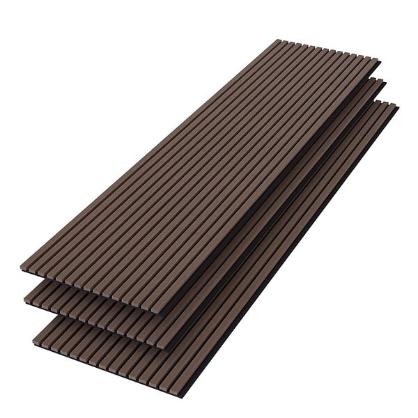 AICA SANITAIRE - Panneaux décoratifs AICA, panneaux muraux en MDF imitation bois, lot de 3, 240 x 60 cm, Teinte chêne noyer - large