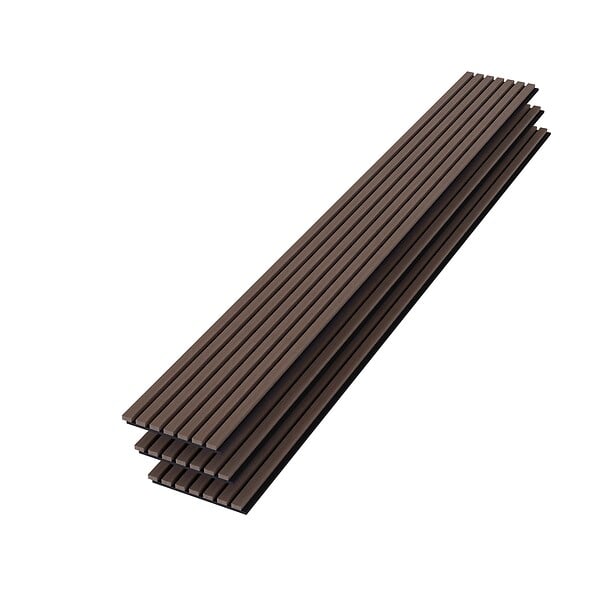 AICA SANITAIRE - Panneaux décoratifs AICA, panneaux muraux en MDF imitation bois, lot de 3, 260 x 30 cm, Teinte chêne noyer - large