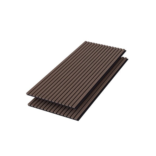 AICA SANITAIRE - Panneaux décoratifs AICA, panneaux muraux en MDF imitation bois, lot de 2, 120 x 60 cm, Teinte chêne noyer - large