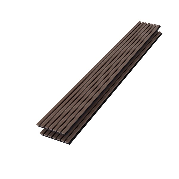 AICA SANITAIRE - Panneaux décoratifs AICA, panneaux muraux en MDF imitation bois, lot de 2, 260 x 30 cm, Teinte chêne noyer - large