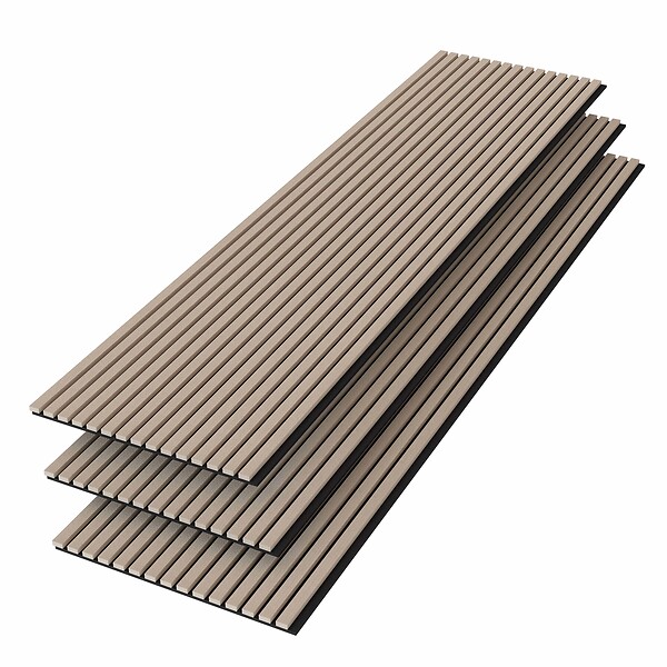 AICA SANITAIRE - Panneaux décoratifs AICA, panneaux muraux en MDF imitation bois, lot de 3, 240 x 60 cm, couleur chêne clair - large