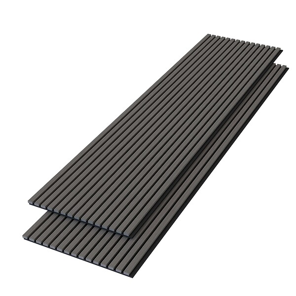 AICA SANITAIRE - Panneaux décoratifs AICA, panneaux muraux en MDF imitation bois, lot de 2, 240 x 60 cm, chêne gris - large