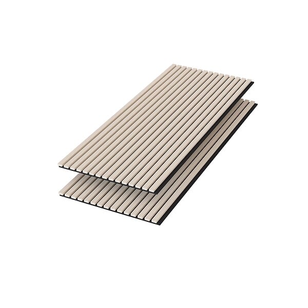 AICA SANITAIRE - Panneaux décoratifs AICA, panneaux muraux en MDF imitation bois, lot de 2, 120 x 60 cm, Teinte chêne naturel - large