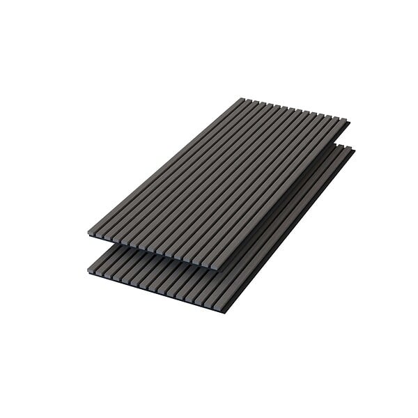 AICA SANITAIRE - Panneaux décoratifs AICA, panneaux muraux en MDF imitation bois, lot de 2, 120 x 60 cm, chêne gris - large
