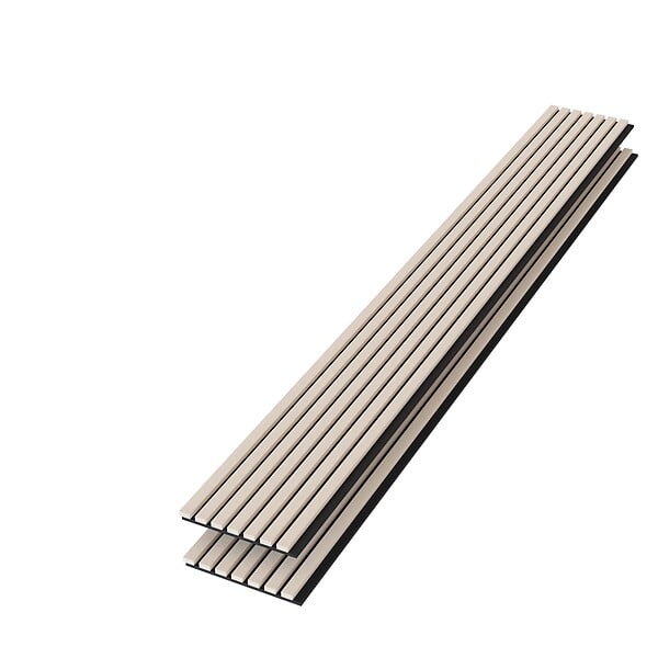 AICA SANITAIRE - Panneaux décoratifs AICA, panneaux muraux en MDF imitation bois, lot de 2, 260 x 30 cm, Teinte chêne naturel - large