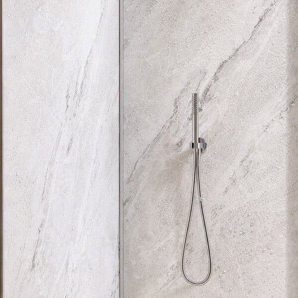 AURLANE - Pack 3 Panneaux Muraux Pierre Artic Storm 80(x2)+100x210cm + Profilés Chrome - STONE'IT - large