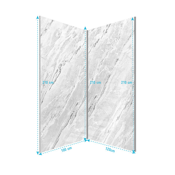 AURLANE - Pack 2 Panneaux Muraux Pierre Artic Storm 100+120x210 + Profilés Chrome - STONE'IT - large
