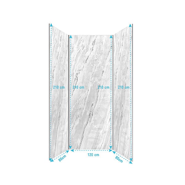 AURLANE - Pack 3 Panneaux Muraux Pierre Artic Storm 80(x2)+120x210cm + Profilés Chrome - STONE'IT - large