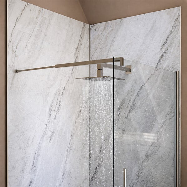 AURLANE - Pack 2 Panneaux Muraux Pierre Artic Storm 90+120x250 + Profilés Chrome - STONE'IT - large