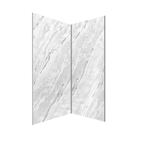 AURLANE - Pack 2 Panneaux Muraux Pierre Artic Storm 80+120x210 + Profilés Chrome - STONE'IT - large