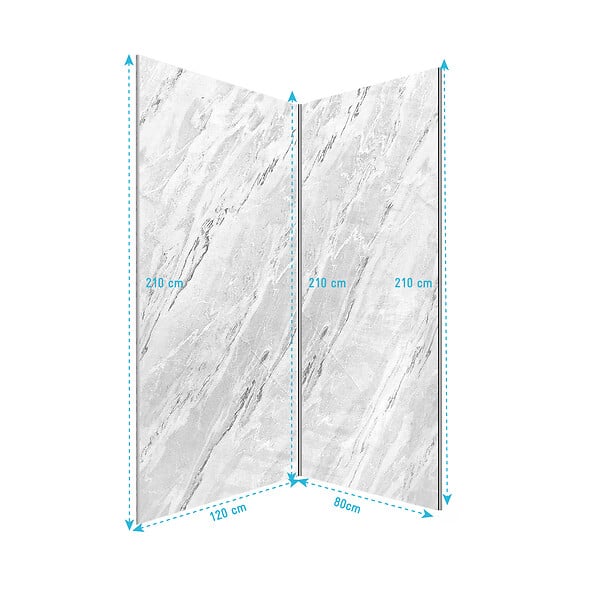 AURLANE - Pack 2 Panneaux Muraux Pierre Artic Storm 80+120x210 + Profilés Chrome - STONE'IT - large